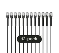 Broadbe Pack de 12 cable patch delgado 10G negro 3 m | Cable Ethernet Cat6a UTP delgado BTP-I32C6A-BK-3M-12