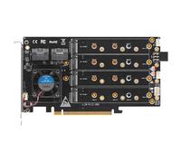 Broadcom - Tarjeta de matriz PEX88048/8 PCIe 4.0 x16 M.2 NVMe con ventilador de bola 4010/2 SFF-8654 (8i)/Soporte Soft Aray/2230 2260 2280 22110 M.2NVMe /fuente de alimentación dual