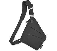 BROADREAM Bolsa flexible personal para hombres y mujeres, antirrobo, delgada, bandolera, mochila de pecho para deportes, viajes, senderismo casual, Hombro izquierdo negro