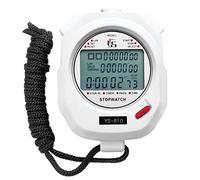 Broadroot Portátil Cronómetro Digital Cronógrafo Temporizador Deportivo Cronómetro Profesional Handheld cronometro de Mano (Blanco, YS810)