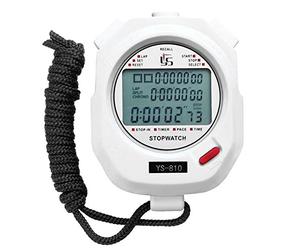 Broadroot Portátil Cronómetro Digital Cronógrafo Temporizador Deportivo Cronómetro Profesional Handheld cronometro de Mano (Blanco, YS810)