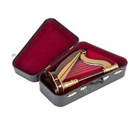 Broadway Gift Réplica de arpa en miniatura de madera rica y tono dorado 6 x 8 resina piedra figura de mesa