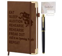 Broadway Gifts - Cuaderno de cuero con 200 páginas A5 forrado con bolsillo interior y bolígrafo, regalos de teatro musical, director de teatro, actor, actriz, intérpretes