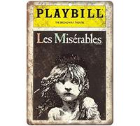 Broadway Theatre Les Miserables - Cartel de estaño vintage para pared, pintura de hierro, placa de metal para bar, cafetería, garaje, hogar, regalo, cumpleaños, boda, 8 x 12 pulgadas
