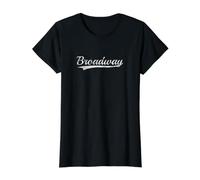 Broadway Vintage Varsity Classic Throwback Style Camiseta gráfica económica, Mujer, Negro, XS
