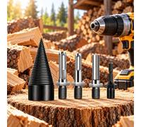 Broca astilladora 32 mm, para Makita HP2050 | Rosca espiral profunda y cono resistente de 32 mm para preparar leña y dividir piezas de madera adecuadas.