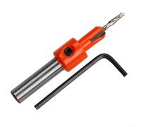 Broca avellanada para carpintería con tornillo cónico autorroscante, acero de aleación duro, vástago redondo, refrigeración externa, corte, ángulo de 90 grados (3,2 mm x 8 mm)