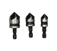 Broca Avellanadora De 5 Flautas Con Vástago Hexadecimal Para Un Biselado Suave En Proyectos Carpintería 3 Tamaños Resultados Suaves Herramienta Chaflán Carpintería Con Vástago