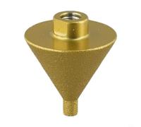 Broca avellanadora de rosca M10 de 38 mm y 50 mm para uso de amoladora angular con muela abrasiva de carburo de silicio y esmeril para acabado de bordes de azulejos de piedra (grano 80 de 50 mm)