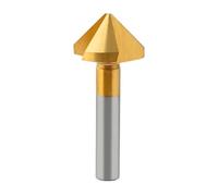 Broca avellanadora HSS con cuchillo biselado de cobalto Ti-plateado 90 grados un solo filo avellanador tres flautas agujero desbarbador recortador chaflán(5pcs,25MM_3FLUTES)