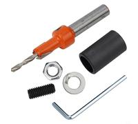 Broca avellanadora para carpintería, vástago redondo de 8 mm con cuello de tope ajustable, cónico de tornillo autorroscante, compatible con taladros eléctricos y portabrocas de cambio rápido (3 x 8)