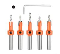 Broca avellanadora para extracción de tornillos de madera con vástago roscado y diseño de punta de carburo (4 mm)