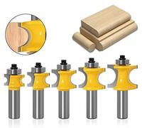 Broca con Punta Redonda de Carburo, APlus Half Round Bearing Bullnose Router Bit Set, 1/2'' Diámetro del Vástago