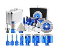 Broca De 11 Piezas Con Adaptador De Fresado For Piedra, Granito, Mármol Y Azulejos. Sierra De Corona Con Rosca M14. Fresadora De Chaflán.