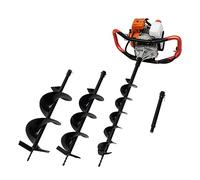 Broca de 2 tiempos, 52 cc, gasolina, para jardín, con 3 brocas (100/150/200 mm), depósito de 1,2 L, refrigerado por aire, excavador