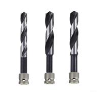 Broca de acero de alta velocidad con punto de división de 135 grados y acabado dorado negro para una perforación eficaz en madera, acero, cobre, aluminio y aleación de zinc (14, 16, 18 mm, plateado)