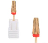 Broca de acero endurecido para uñas 5 en 1, cabeza plana para manicura y pedicura, herramienta de molienda de precisión para eliminación de gel a 1000-2000 RPM (F)
