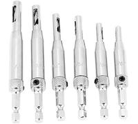 Broca de Bisagra Autocentrante, Conjunto de Bisagras de Centro de Broca 6pcs Conjunto de Herramientas Puerta de Gabinete Juego de Brocas de Taladro de Madera para Taladradora para Carpintería