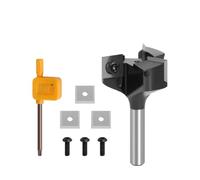Broca de cepillado con hoja reemplazable de 8 mm, fresa de extremo frontal, inserto de corte, brocas de fresado CNC for superficies de madera(Bit with 3pc blades)