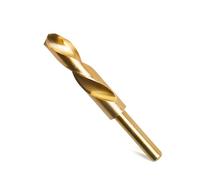 Broca de cobalto HSS de 18 mm, broca helicoidal de vástago reducido de 18 mm con vástago redondo de 10 mm para acero inoxidable, metal, madera, plástico, acero de alta velocidad 6542