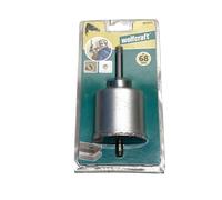 wolfcraft Corona de perforación recubierta de carburo de tungsteno, con adaptador,8913000, instalación de cajas de enchufe e interruptores en paredes de ladrillo y piedra, profundidad de corte de55mm