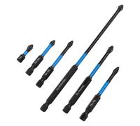 Broca de destornillador de cruz magnética con cabeza de lote de acero de aleación 1 o 6 brocas antideslizantes para destornilladores eléctricos y taladros de mano (25+50+65+70+90+150mm)