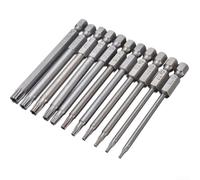 Broca de destornillador de seguridad Torx T40 de 75 mm, cabeza magnética de 1/4 pulgadas, vástago hexagonal de aleación de acero 60HRC para prueba de estrella para herramientas manuales de taladro