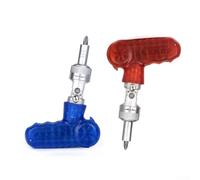 Broca de destornillador de trinquete con 10 puntas de accionamiento estándar, incluyendo triángulo hexagonal plano para una amplia compatibilidad (azul)