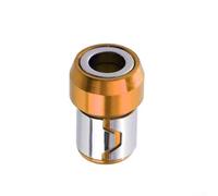 Broca de destornillador magnética para anillo, soporte de metal de 1/4 pulgadas, dureza HRC60, collar extraíble para puntas de 6,35 mm, dorado, azul y rojo (dorado)