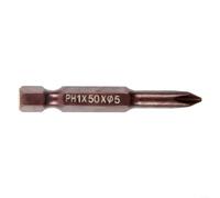Broca de destornillador PH2 de 50 mm, vástago hexagonal de 1/4 pulgadas, resistente para torsión para zona, accesorio profesional de herramienta manual (PH1 x 50 x 5)