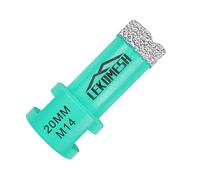 Broca de Diamante 20mm x M14 - Sierra de Corona para Porcelánico Cerámica Mármol Granito Piedra Cuarzo Soldada al Vacío Taladro de Diamante,Amoladora Angular LEKOMESH