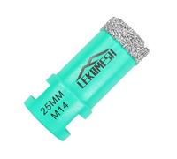 Broca de Diamante 25mm x M14 - Sierra de Corona para Porcelánico Cerámica Mármol Granito Piedra Cuarzo Soldada al Vacío Taladro de Diamante,Amoladora Angular LEKOMESH