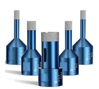 Broca de Diamante 6/6/8/10/20mm, Lytool 5 Piezas M14 Corona Diamante para Taladrar en Seco y en Húmedo Profesionalmente, para Cerámica, Granito, Vidrio, Porcelana, Azulejos, Gres fino