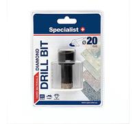 Broca de diamante de 20 mm para azulejos, granito, mármol, ladrillo, porcelana por Specialist+ I Thread M14 broca de diamante adecuada para cualquier amoladora angular flexible