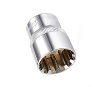 Broca de enchufe de 1/2 pulgada, acero al cromo vanadio de 12 puntos para un mejor control de par y agarre (22 mm)