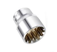Broca de enchufe de 1/2 pulgada, diseño de 12 puntos, acero al cromo vanadio tratado térmicamente para uso de llave de trinquete (24 mm)