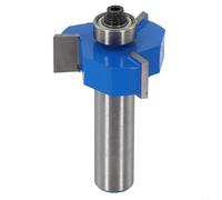 Broca de enrutador con ranura en T tipo Rabbet de 12 mm con punta de carburo de 3 alas con rodamiento para carpintería profesional y aplicaciones industriales (12 mm)