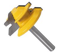 Broca de enrutador de inglete de bloqueo de 45 grados, vástago de 6 a 1/2, herramienta de fresado de espiga para carpintería, herramienta de fresado para fresadora de aleación de madera, juego de