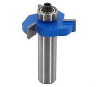 Broca de enrutador de ranura en T de 12 mm con punta de carburo de 3 alas con rodamiento guía para cepillar y fresar alerones (8 mm)