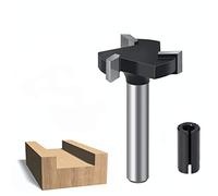 Broca de enrutador de superficie CNC, vástago de 1/4 pulgadas con punta de carburo de superficie con conector de mandril, 3 alas con ranura en T, cortador de alerón para carpintería