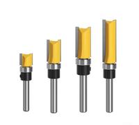 Broca de enrutador de vástago de 6 mm con fresa de extremo recto y cortador de aleación de rodamiento superior de 1/2 pulgada para carpintería, máquina de grabado, recortadora para gabinetes, cajones