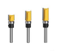 Broca de enrutador de vástago de 6 mm con fresa de extremo recto y cortador de aleación de rodamiento superior de 1/2 pulgada para carpintería, máquina de grabado, recortadora para gabinetes, cajones