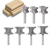 Broca de enrutador semicircular de vástago de 6,35 mm para perfilar bordes de madera, adecuada para enrutadores CNC, configuraciones de mano y montadas en mesa (E)