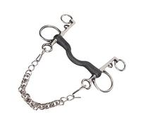 Broca de Filete de Boca de Caballo de Acero Inoxidable de 135 Mm - Rodillo de Goma Pulido a Mano Inoxidable para un Control Suave, Accesorios Seguros y Ecuestres (135MM)