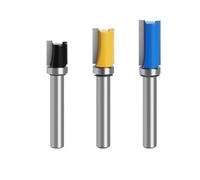 Broca de fresado de corte al ras con vástago de 8 mm, broca de patrón con cojinete superior e inferior, plantilla de hoja de 12 mm, fresa de madera for carpintero (1/3 piezas)(3 pcs set)