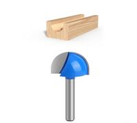 Broca de fresadora de fondo redondo con 6 vástagos de 35 mm para uso en enrutadores portátiles y montados en mesa, adecuados para madera blanda, madera dura y cortes compuestos (25,4 mm)
