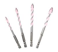 Broca de hormigón para taladros, brocas excéntricas dentadas para azulejos, 4 piezas, universal, 4 cortes, broca de piedra de alta resistencia para vidrio, paneles de yeso, metal, azulejos, madera