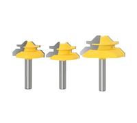 Broca de inglete bloqueo 45 grados, vástago 12 mm y 8, 1/2 longitud, broca mediano, cuchillo espiga for tallado madera, 1 unidad/3 unidades(3Pcs 8mm Shank)