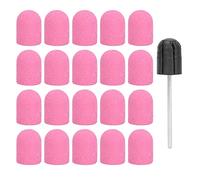 Broca de Lijadora de Uñas, Tapa de Lijado de Manicura con 20 Brocas de Cabeza Abrasiva para Taladro de Uñas, Bandas de Lijado de Uñas, Herramientas de Manicura, Bandas de Lijado(Rosa)