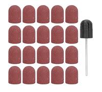 Broca de Lijadora de Uñas, Tapa de Lijado de Manicura con 20 Brocas de Cabeza Abrasiva para Taladro de Uñas, Bandas de Lijado de Uñas, Herramientas de Manicura, Bandas de Lijado(marrón)